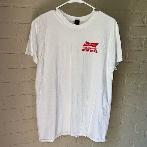 Budweiser beer shirt BuD large Hanes hang tag cotton short sleeve tee unisex - Picture 3 of 7